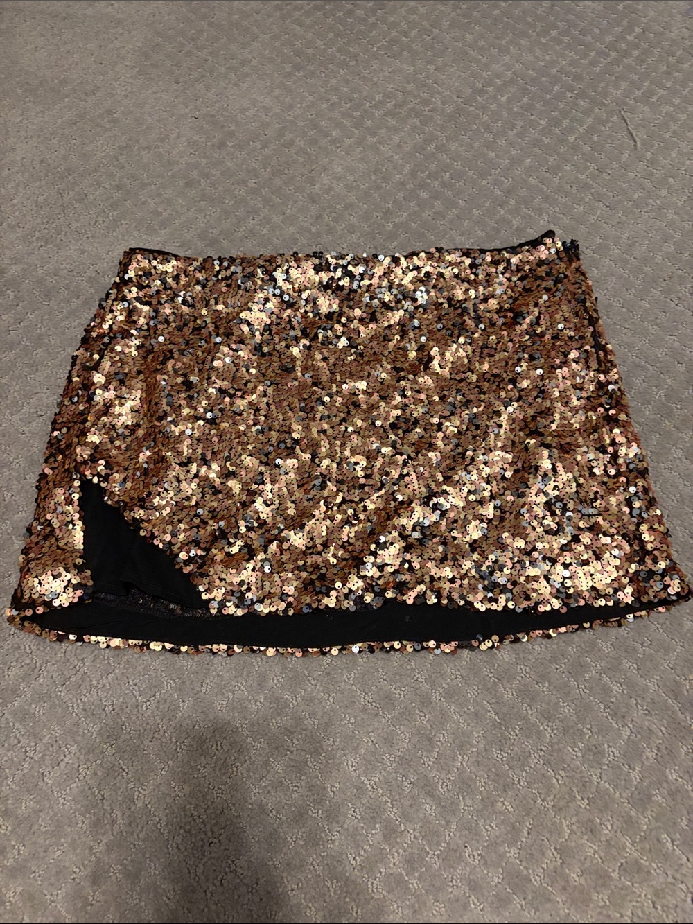 Free People copper sequin mini skirt sz M